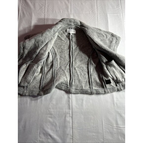 Cupcakes and Cashmere Wool Blend Medium Knit Full Zip Moto Jacket Womens Gray - Picture 5 of 11